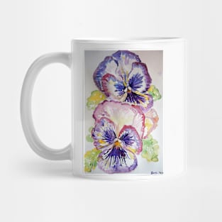 Pansy Watercolor Painting Flower purple Mug